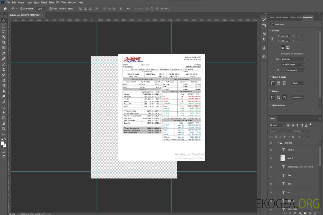Stub électronique de paie du Dakota du Sud aux États-Unis, Word et PDF template Stub électronique de paie du Dakota du Sud aux États-Unis, Word et PDF template